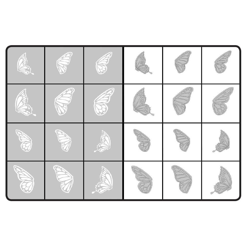 airnails stencil butterfly wings
