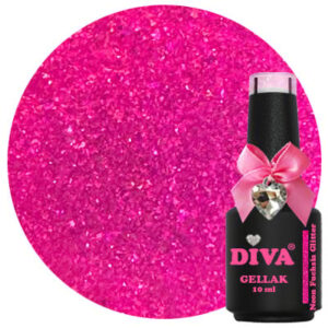 DIVA Gellak Neon Fuchsia Glitter