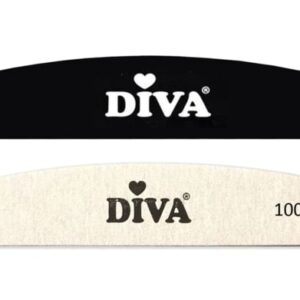 Diva Hygiëne Half Moon Systeem Zebra Vijlen 100 grit 25 pcs inclusief Plastic Handle