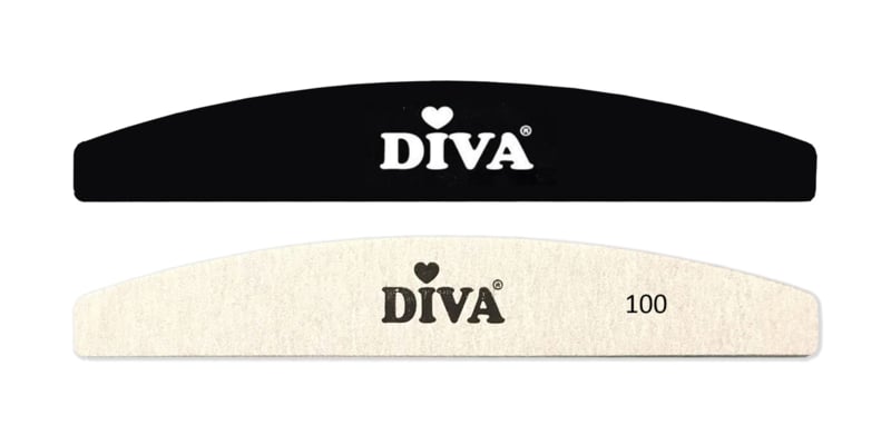 Diva Hygiëne Half Moon Systeem Zebra Vijlen 180grit 25 pcs inclusief Plastic Handle