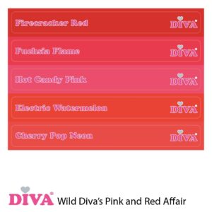 Diva naamstickers One Coat collectie Wild Diva's Pink and Red Affair