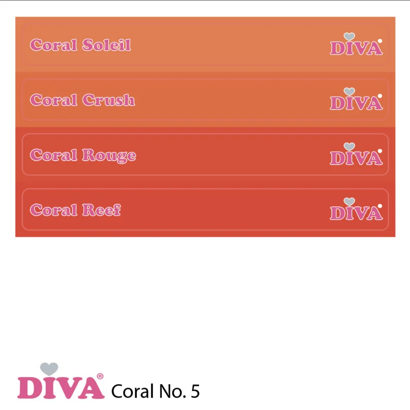Diva Naamstickers Coral no.5
