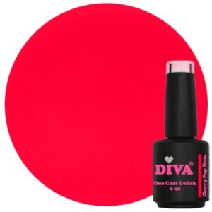 Diva One Coat Gellak 6ml Cherry Pop Neon  (collectie Diva's Pink and Red Affair)