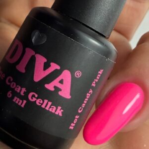 Alternative view of Diva One Coat Gellak 6ml Hot Candy Pink  (collectie Diva's Pink and Red Affair)