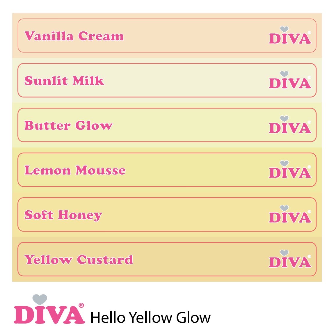 Diva Naamstickers Set Hello Yellow Glow