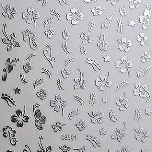 Sticker Open Bloem Zilver