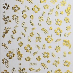 Sticker Open Bloem Goud