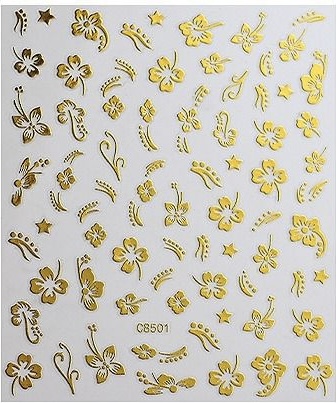 Sticker Open Bloem Goud