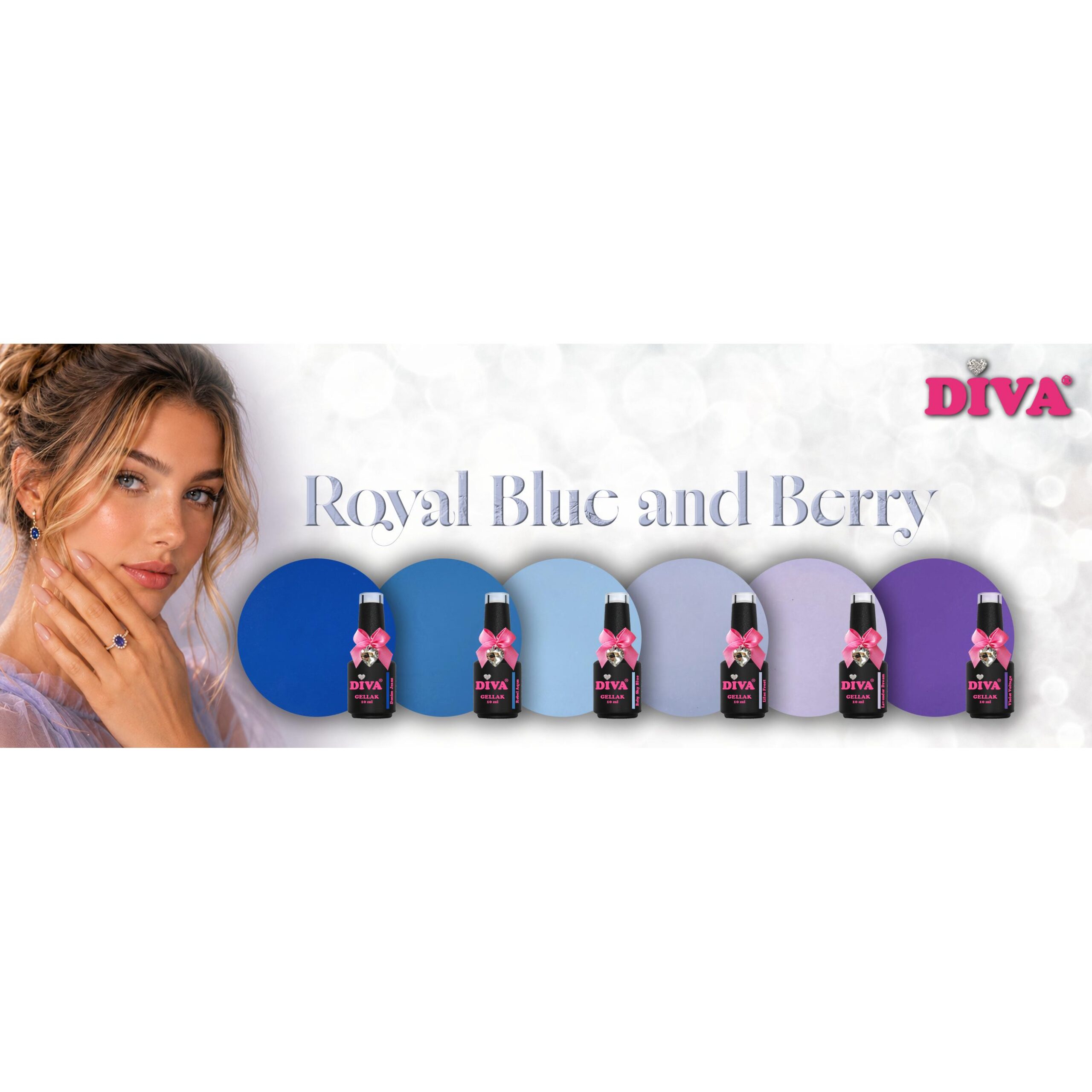 Diva Set Royal Blue and Berry collectie 6x10ml (actieprijs) gratis naamstickers