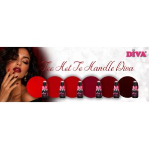 Diva Gellak Set 6x10ml Too Hot To Handle (Actieprijs en Gratis Naamstickers)